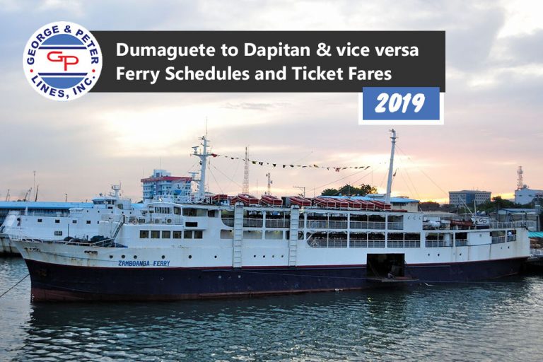 Dumaguete to Dapitan and v.v.: George & Peter Lines Schedule & Fares