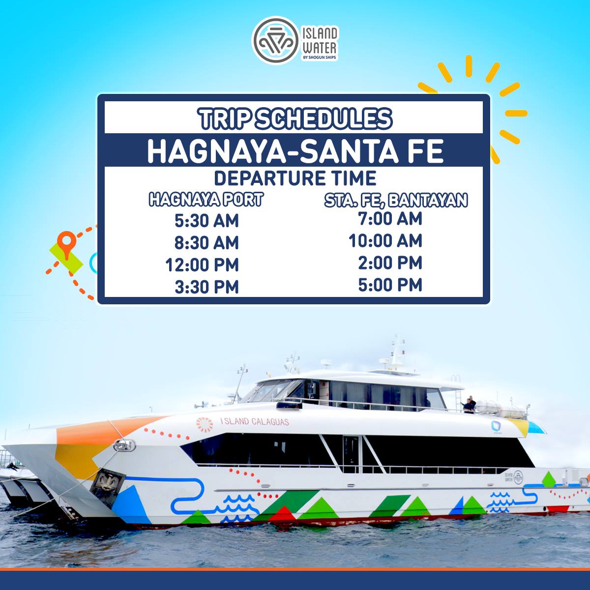 Hagnaya to Santa Fe and v.v. Island Water Schedule & Fare Rates