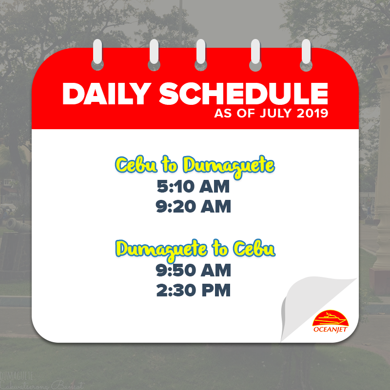 OceanJet Cebu-Dumaguete Ferry Schedule