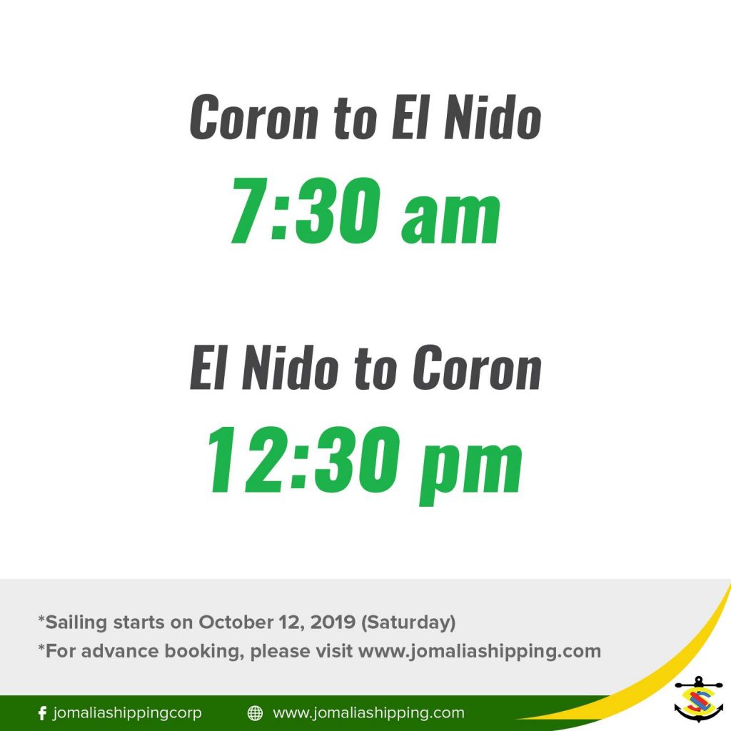 Jomalia Shipping El Nido-Coron Ferry Schedule