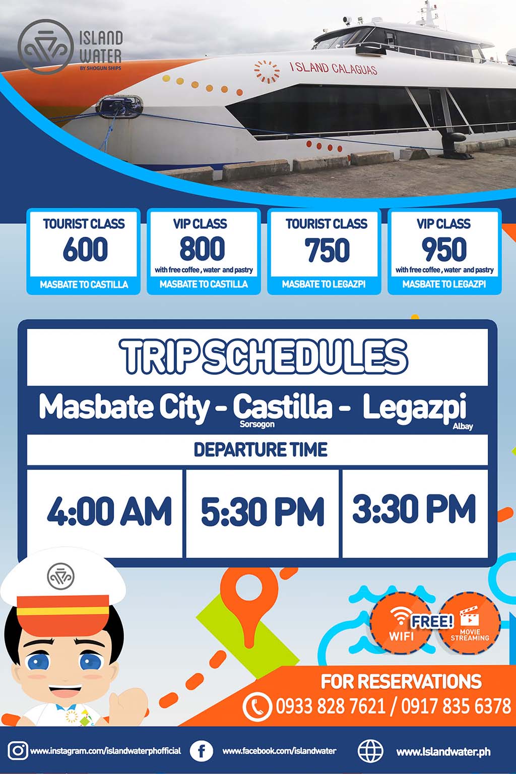 Masbate-Castilla-Legazpi Schedule and Fare