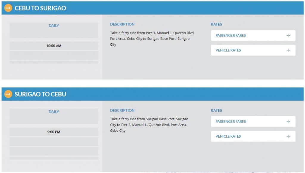 Starlite Ferries Cebu-Surigao Schedule