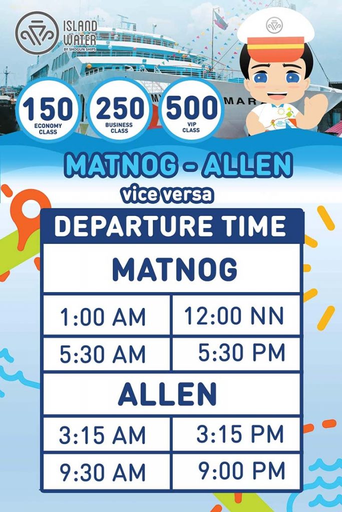 Island Water Matnog-Allen Ferry Schedule and Fares