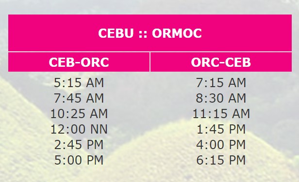 SuperCat Cebu-Ormoc Ferry Schedule