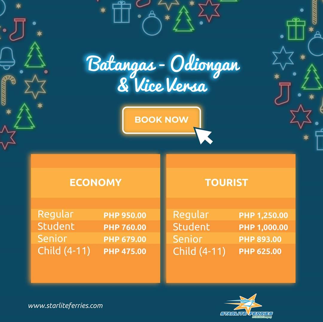 Starlite Ferries Batangas-Odiongan Fare Rates