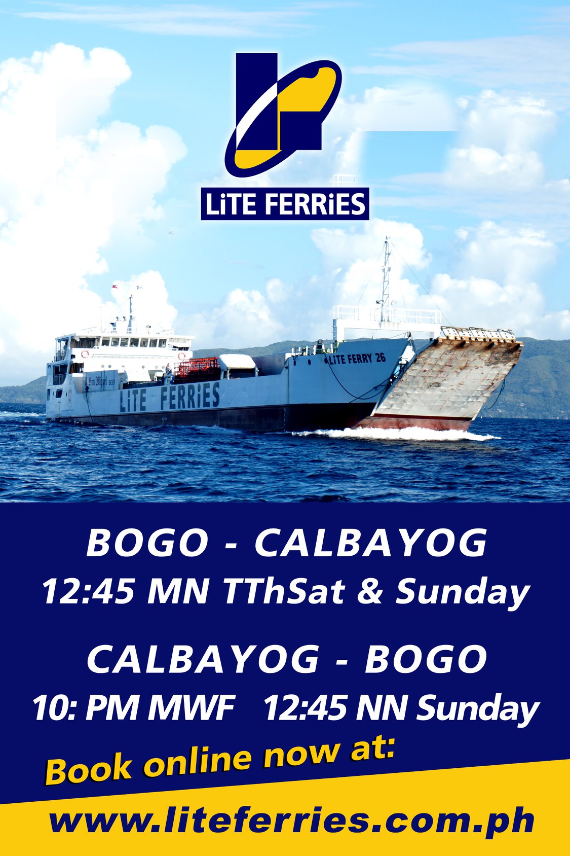 Lite Ferry Bogo-Calbayog Ferry Schedule