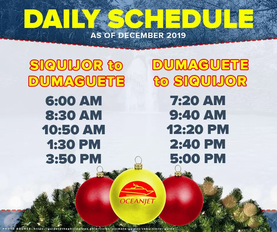 OceanJet Dumaguete-Siquijor Ferry Schedule