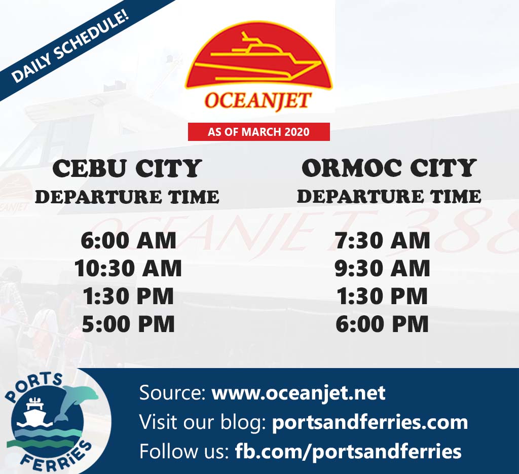 OceanJet Cebu-Ormoc Ferry Schedules