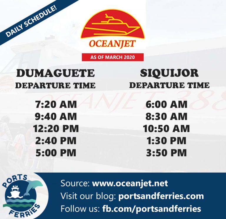 Dumaguete to Siquijor and v.v. OceanJet Schedule, Fares & Booking