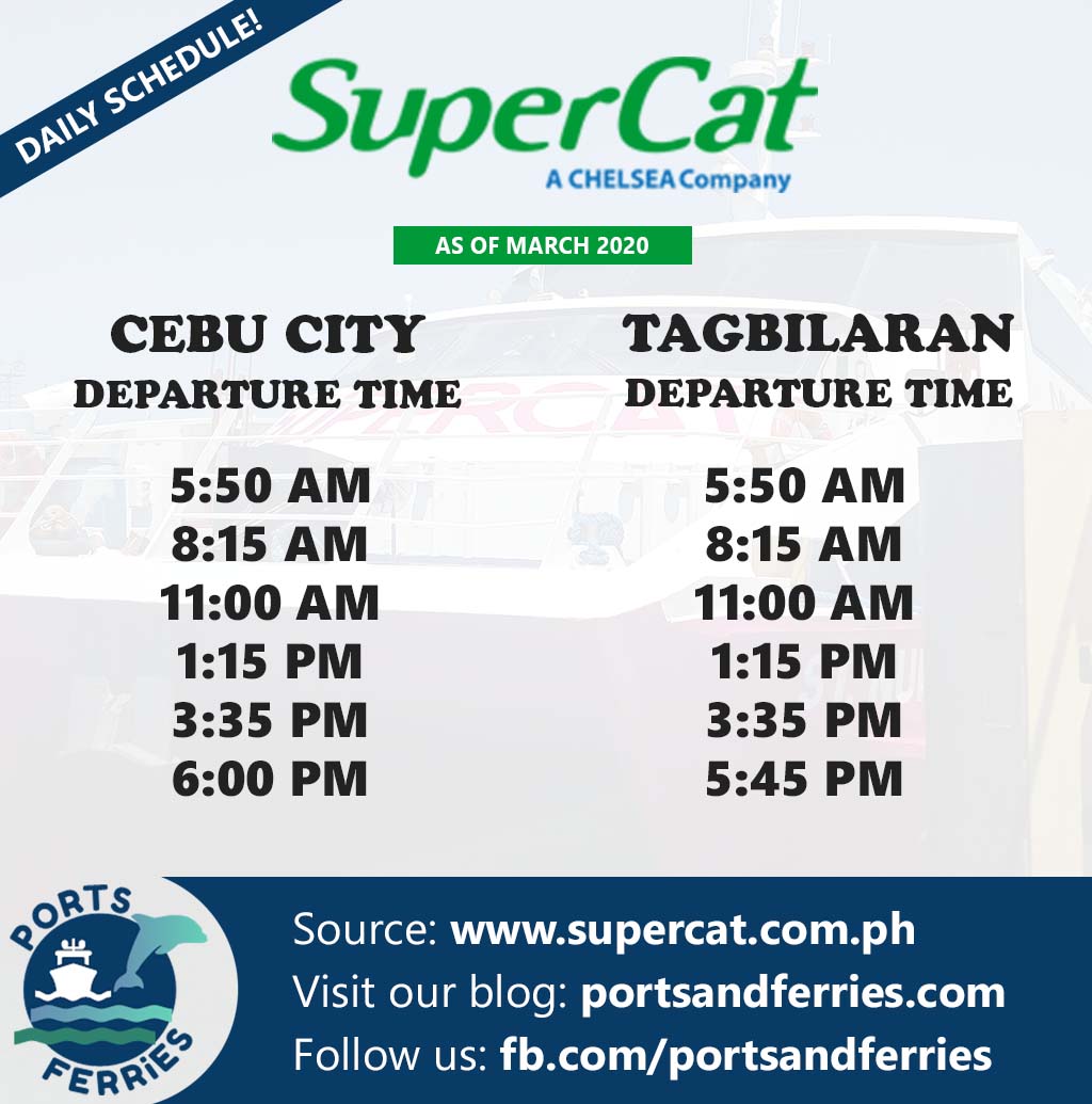 SuperCat Cebu-Tagbilaran Ferry Schedule