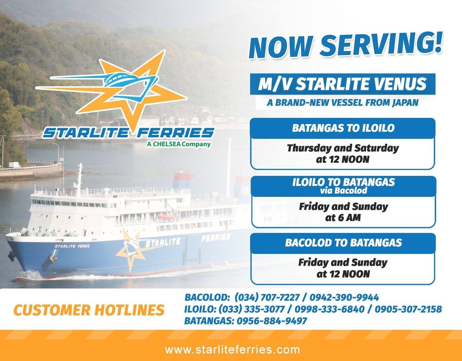Batangas-Iloilo-Bacolod Ferry Schedule