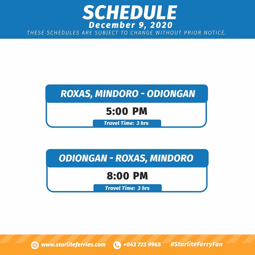 Starlite Ferries Roxas-Odiongan Schedule