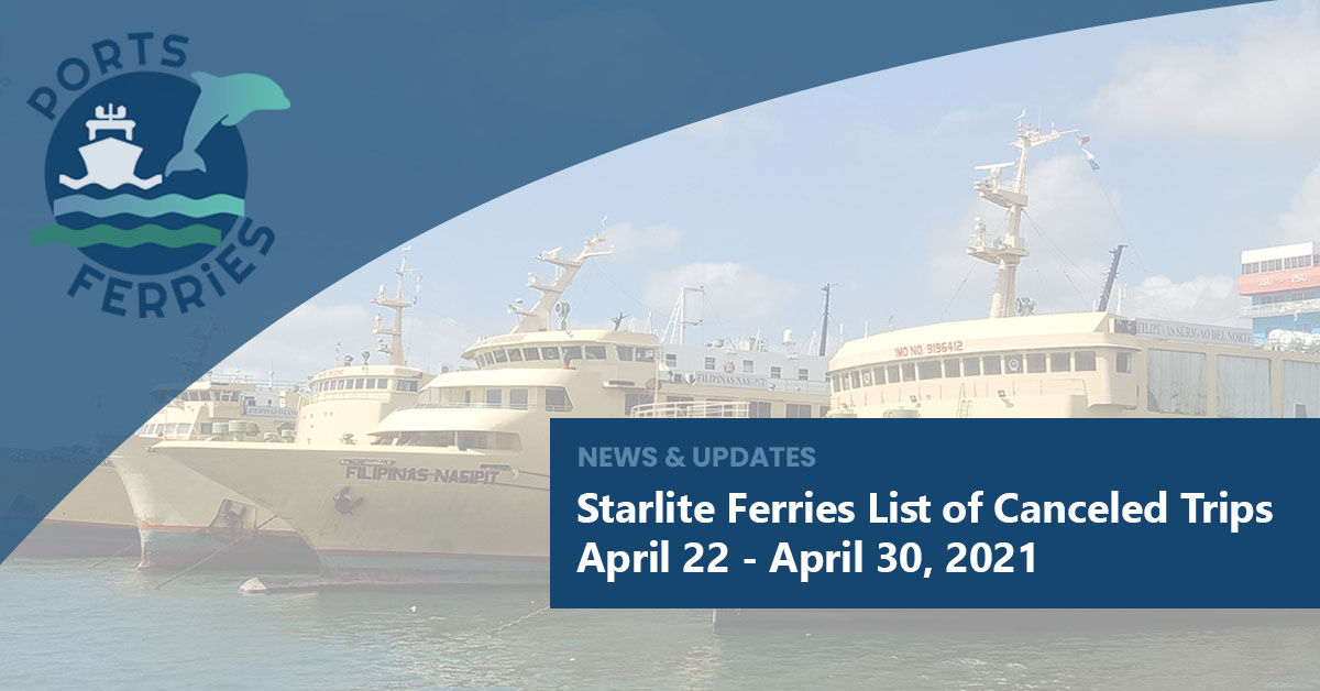 Starlite Ferries Canceled Trips – April 22 to April 30